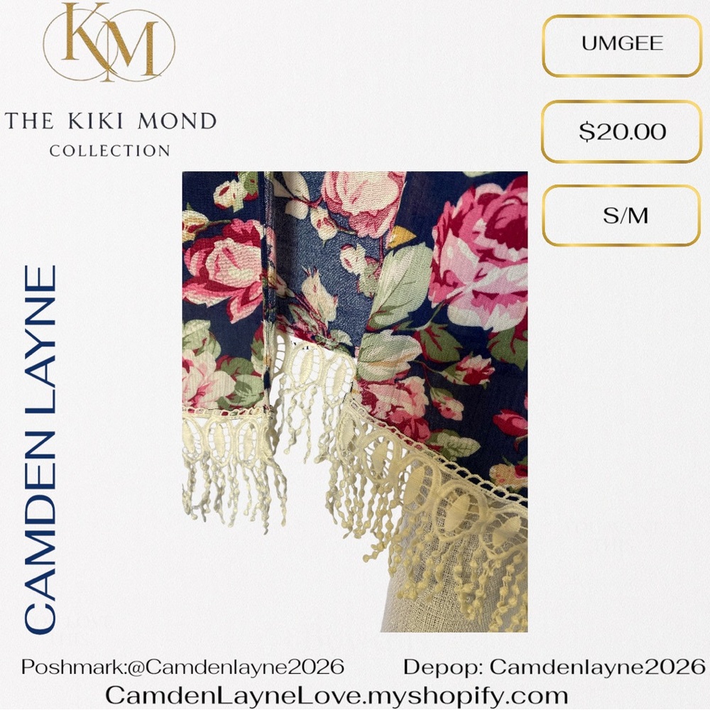 Umgee Multicolor Floral Fringe Kimono - Picture 8 of 9